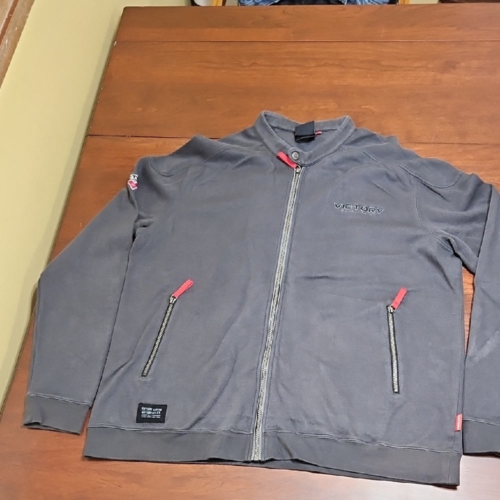 Grey 2XL Victory Motorcycles Zip Up Cotton Jacket